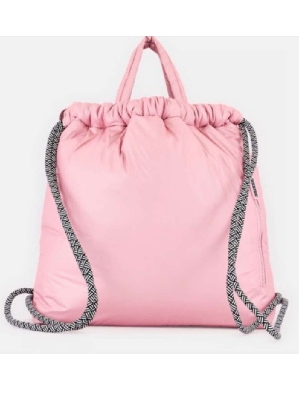 Wildfox Puffy Drawstring Backpack Tote Rose Clair Light Pink NWT MSRP $60